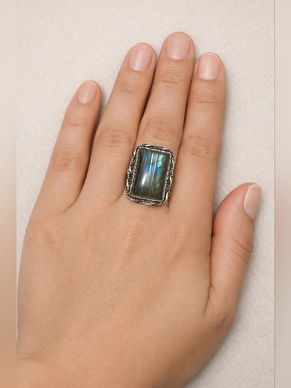 Artisan Labradorite Ring Size 7.5
